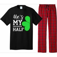 He's My Drunker Half Funny St Patricks Day Couple Shamrock Pajama Set