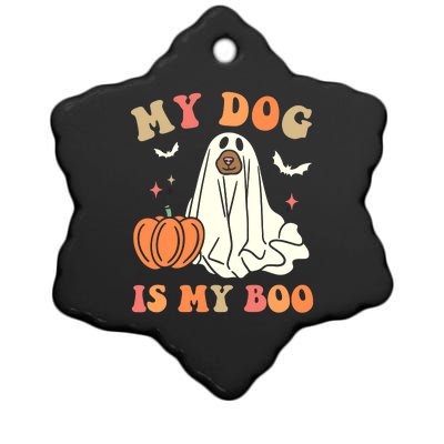 Halloween My Dog Is My Boo Spooky Season Ghost Ceramic Star Ornament