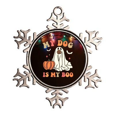 Halloween My Dog Is My Boo Spooky Season Ghost Metallic Star Ornament