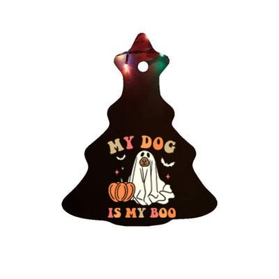 Halloween My Dog Is My Boo Spooky Season Ghost Ceramic Tree Ornament