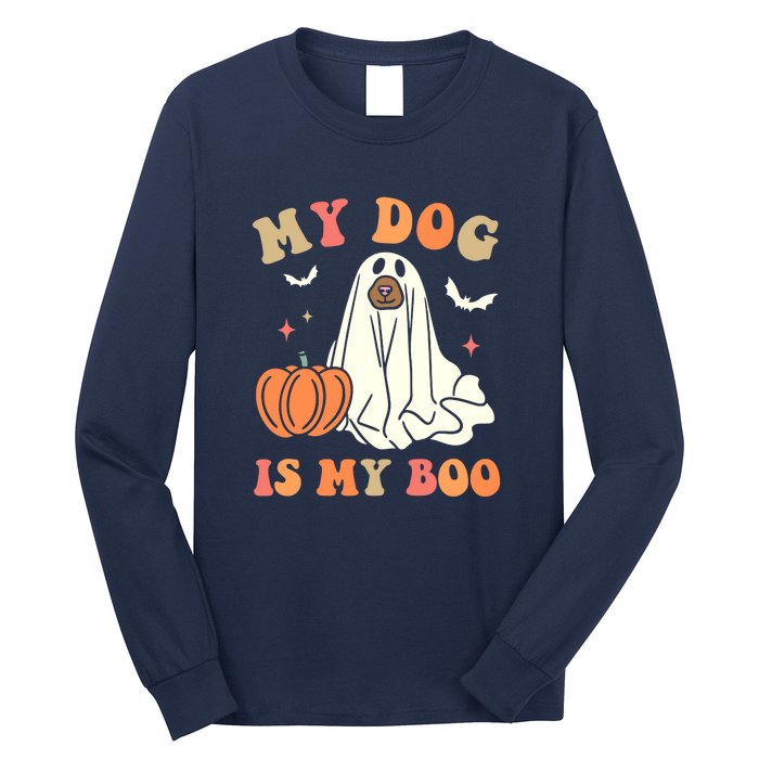 Halloween My Dog Is My Boo Spooky Season Ghost Long Sleeve Shirt