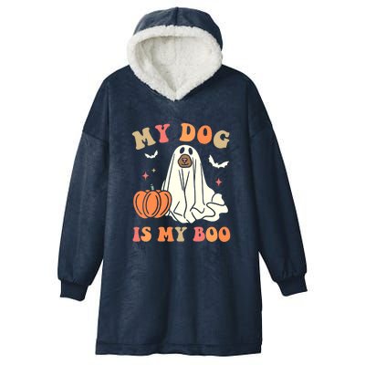 Halloween My Dog Is My Boo Spooky Season Ghost Hooded Wearable Blanket