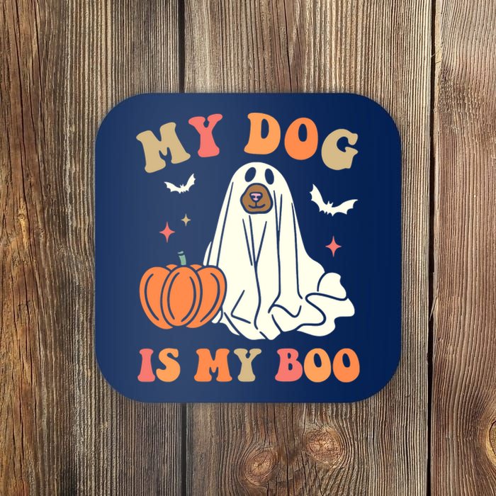 Halloween My Dog Is My Boo Spooky Season Ghost Coaster