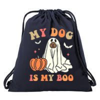 Halloween My Dog Is My Boo Spooky Season Ghost Drawstring Bag