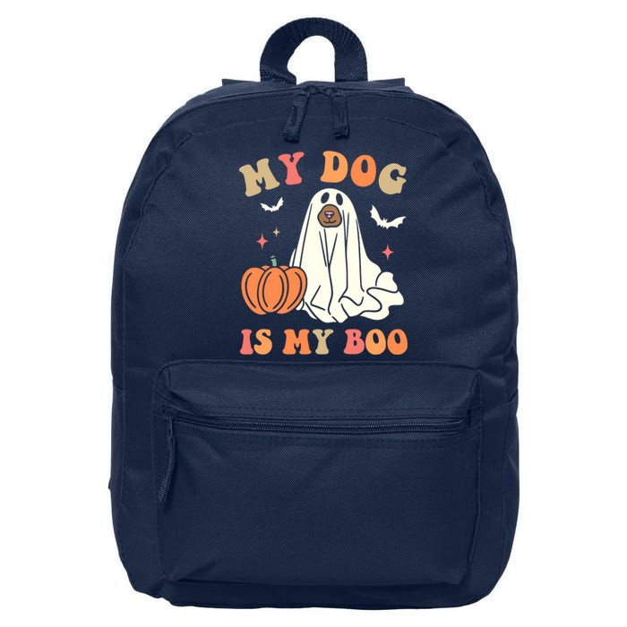 Halloween My Dog Is My Boo Spooky Season Ghost 16 in Basic Backpack