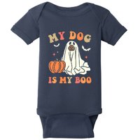 Halloween My Dog Is My Boo Spooky Season Ghost Baby Bodysuit