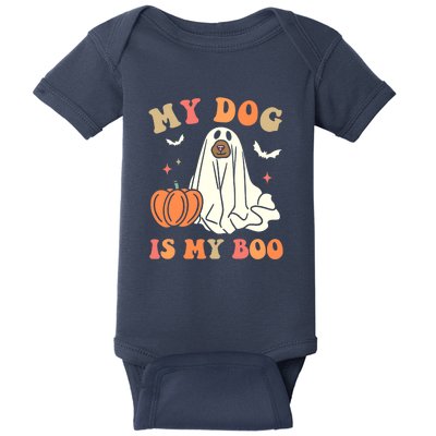 Halloween My Dog Is My Boo Spooky Season Ghost Baby Bodysuit