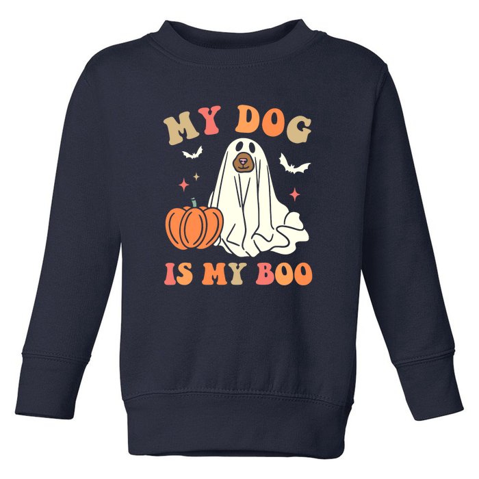 Halloween My Dog Is My Boo Spooky Season Ghost Toddler Sweatshirt