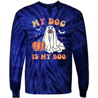 Halloween My Dog Is My Boo Spooky Season Ghost Tie-Dye Long Sleeve Shirt