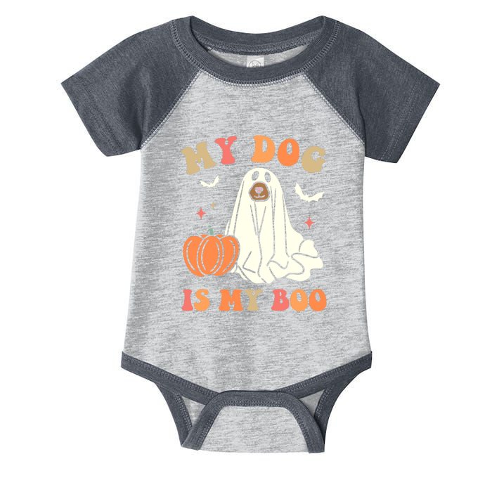 Halloween My Dog Is My Boo Spooky Season Ghost Infant Baby Jersey Bodysuit