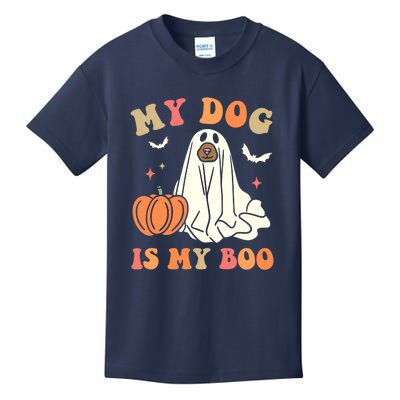 Halloween My Dog Is My Boo Spooky Season Ghost Kids T-Shirt