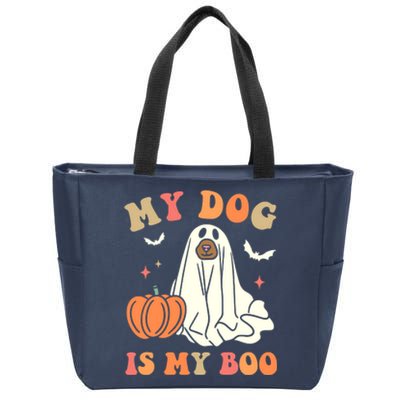 Halloween My Dog Is My Boo Spooky Season Ghost Zip Tote Bag