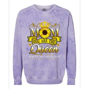 Happy Mother's Day You Are The Queen With Sun Flower Colorblast Crewneck Sweatshirt