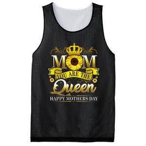 Happy Mother's Day You Are The Queen With Sun Flower Mesh Reversible Basketball Jersey Tank