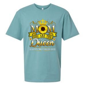 Happy Mother's Day You Are The Queen With Sun Flower Sueded Cloud Jersey T-Shirt