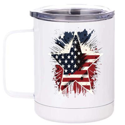 Happy Memorial Day Veteran American Usa Star Flag 4th Of Funny Gift 12 oz Stainless Steel Tumbler Cup