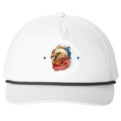 Happy Memorial Day We Are Proud Of You Memorial Day Meaningful Gift Snapback Five-Panel Rope Hat