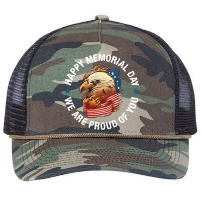 Happy Memorial Day We Are Proud Of You Memorial Day Meaningful Gift Retro Rope Trucker Hat Cap