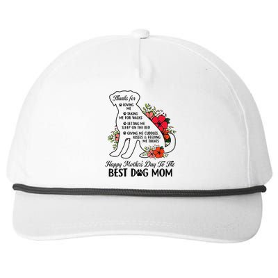 Happy MotherS Day To The Best Dog Mom Mothers Day Dog Lover Snapback Five-Panel Rope Hat