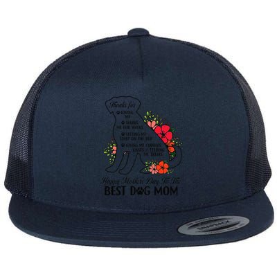 Happy MotherS Day To The Best Dog Mom Mothers Day Dog Lover Flat Bill Trucker Hat