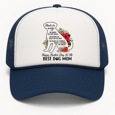 Happy MotherS Day To The Best Dog Mom Mothers Day Dog Lover Trucker Hat