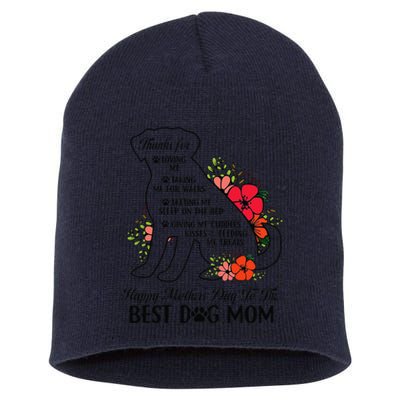 Happy MotherS Day To The Best Dog Mom Mothers Day Dog Lover Short Acrylic Beanie