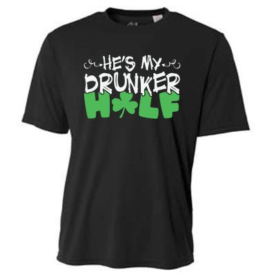 Hes My Drunker Funny Shamrock Cooling Performance Crew T-Shirt