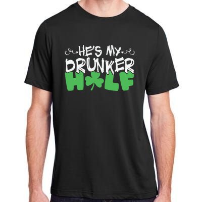 Hes My Drunker Funny Shamrock Adult ChromaSoft Performance T-Shirt