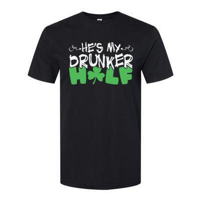 Hes My Drunker Funny Shamrock Softstyle® CVC T-Shirt