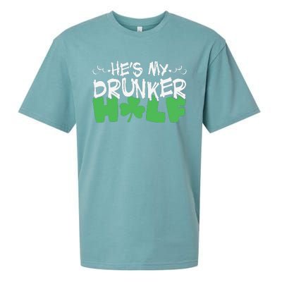 Hes My Drunker Funny Shamrock Sueded Cloud Jersey T-Shirt