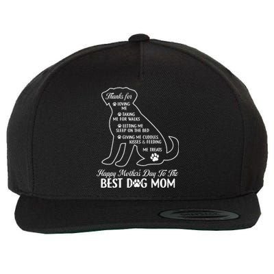 Happy MotherS Day To The Best Dog Mom Mothers Day Dog Lover Wool Snapback Cap