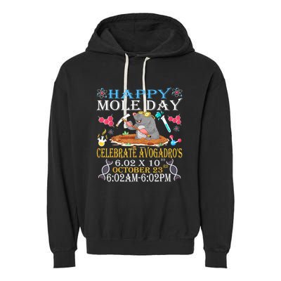 Happy Mole Day Celebrate AvogadroS Mole 6.02 X 10 October Garment-Dyed Fleece Hoodie