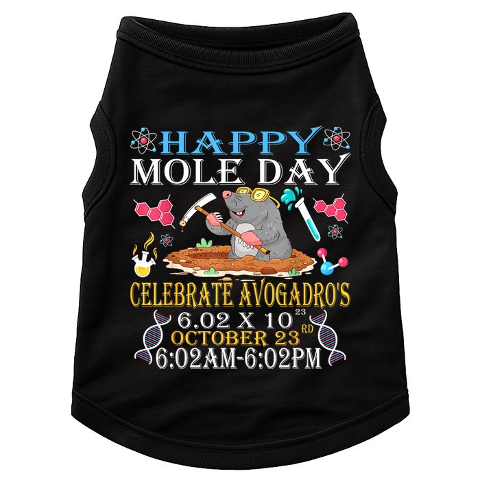 Happy Mole Day Celebrate AvogadroS Mole 6.02 X 10 October Doggie Tank