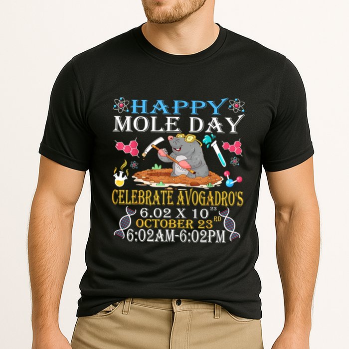 Happy Mole Day Celebrate AvogadroS Mole 6.02 X 10 October Cooling Performance Crew T-Shirt