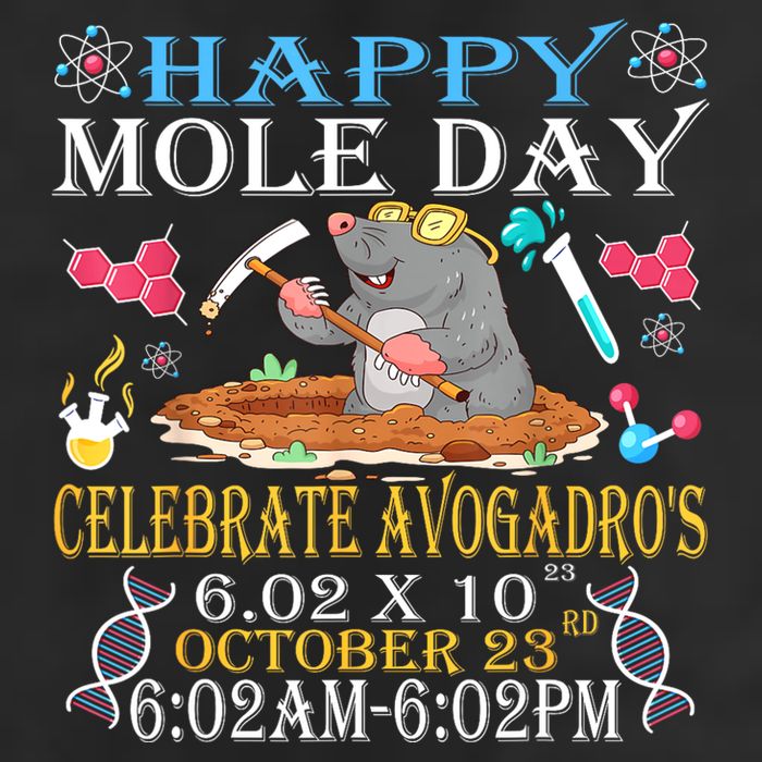 Happy Mole Day Celebrate AvogadroS Mole 6.02 X 10 October Beanie
