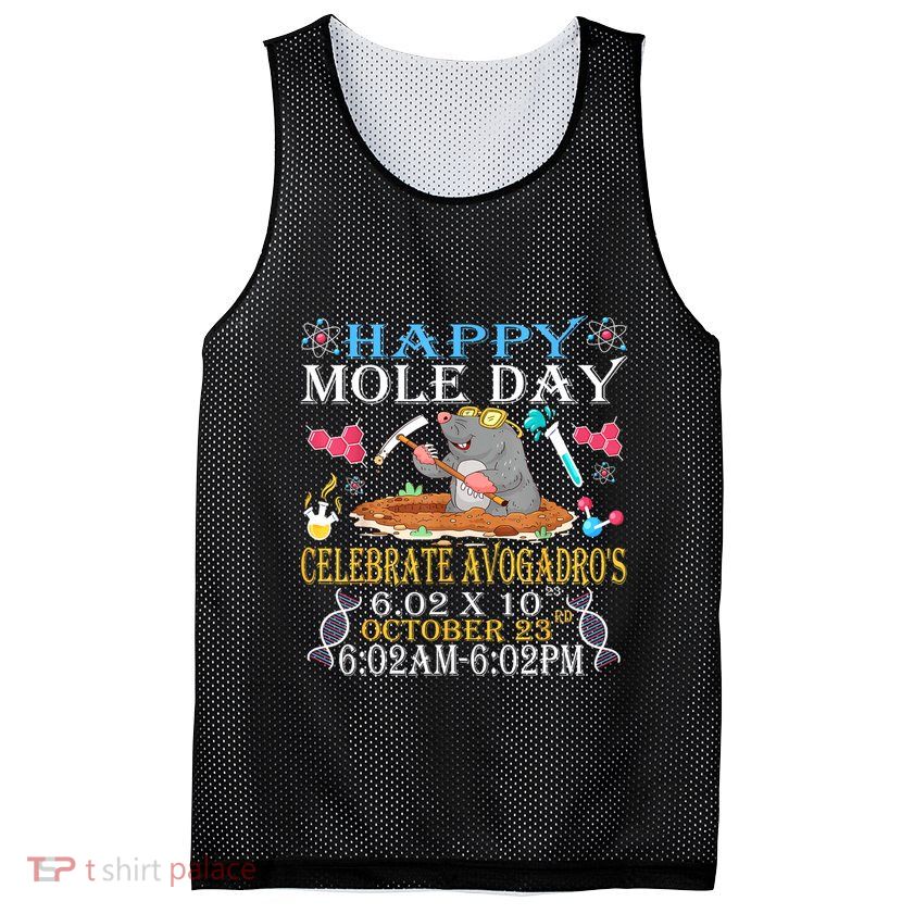 Happy Mole Day Celebrate AvogadroS Mole 6.02 X 10 October Mesh Reversible Basketball Jersey Tank