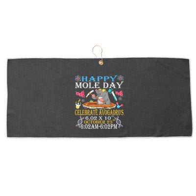 Happy Mole Day Celebrate AvogadroS Mole 6.02 X 10 October Large Microfiber Waffle Golf Towel