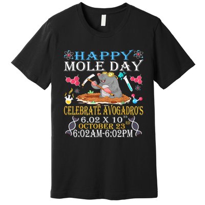 Happy Mole Day Celebrate AvogadroS Mole 6.02 X 10 October Premium T-Shirt