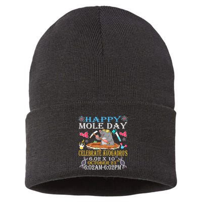 Happy Mole Day Celebrate AvogadroS Mole 6.02 X 10 October Sustainable Knit Beanie