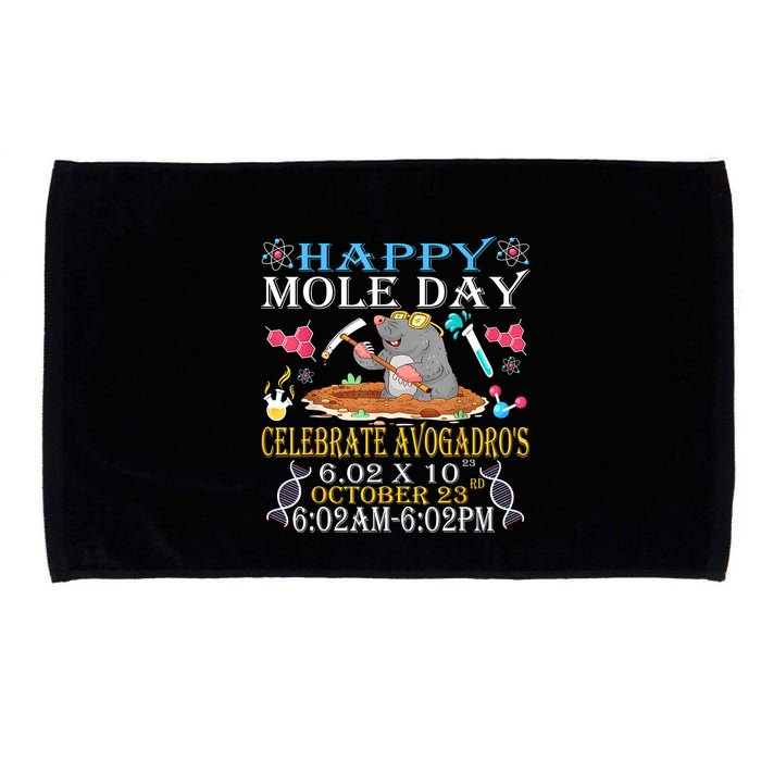 Happy Mole Day Celebrate AvogadroS Mole 6.02 X 10 October Microfiber Hand Towel