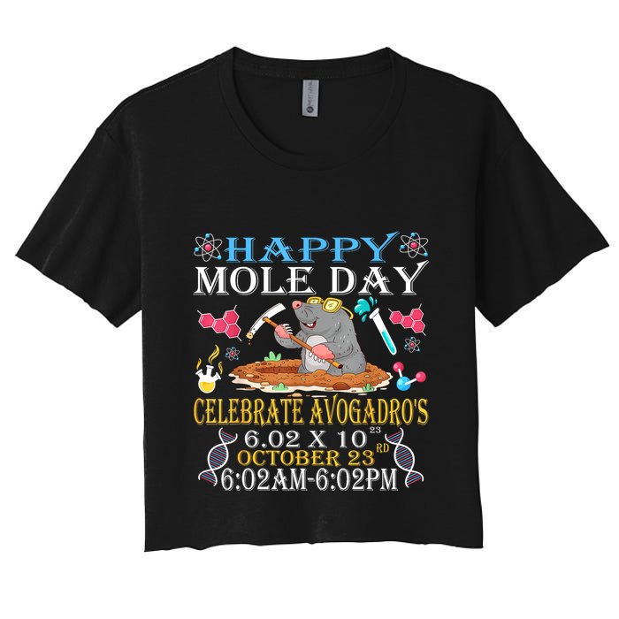 Happy Mole Day Celebrate AvogadroS Mole 6.02 X 10 October Crop Top
