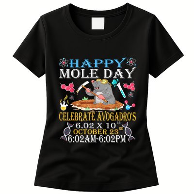 Happy Mole Day Celebrate AvogadroS Mole 6.02 X 10 October Womens T-Shirt