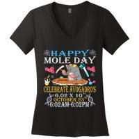 Happy Mole Day Celebrate AvogadroS Mole 6.02 X 10 October Women's V-Neck T-Shirt