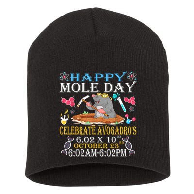 Happy Mole Day Celebrate AvogadroS Mole 6.02 X 10 October Short Acrylic Beanie