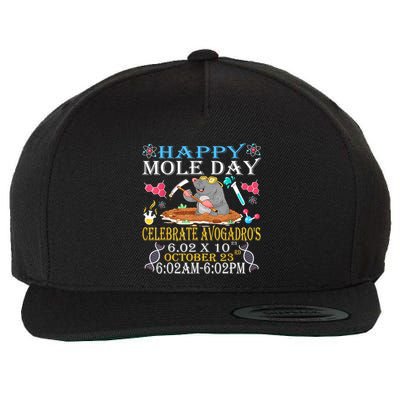 Happy Mole Day Celebrate AvogadroS Mole 6.02 X 10 October Wool Snapback Cap