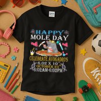 Happy Mole Day Celebrate AvogadroS Mole 6.02 X 10 October Kids T-Shirt