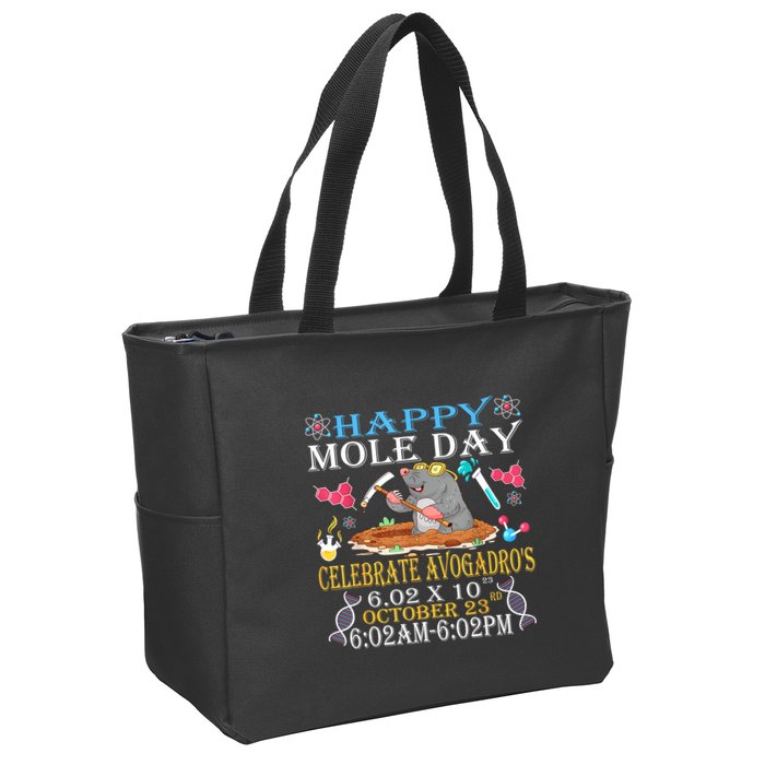 Happy Mole Day Celebrate AvogadroS Mole 6.02 X 10 October Zip Tote Bag