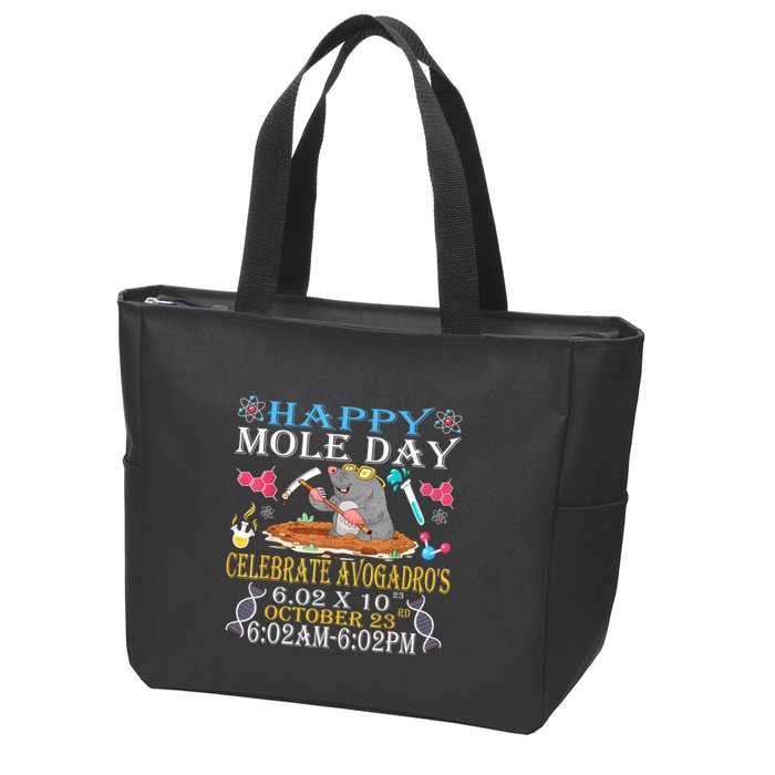 Happy Mole Day Celebrate AvogadroS Mole 6.02 X 10 October Zip Tote Bag