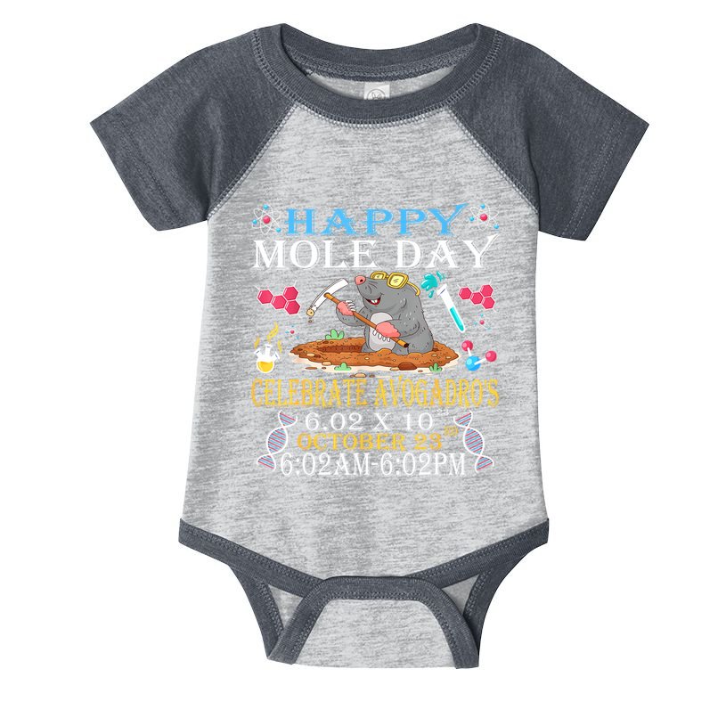 Happy Mole Day Celebrate AvogadroS Mole 6.02 X 10 October Infant Baby Jersey Bodysuit