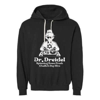 Hanukkah Mr Dreidel Dj Funny Chanukkah Jewish Garment-Dyed Fleece Hoodie